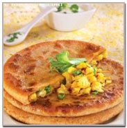 Whole wheat and fenugreek parathas